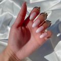 パールシェードカラーホログラフィックフレンチプレス爪