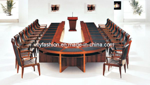 Conference Table Modern Design, Meeting Table Desk, Metal Wood Meeting Table with Power