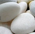 Pebble Stone decorativo bianco neve rotondo