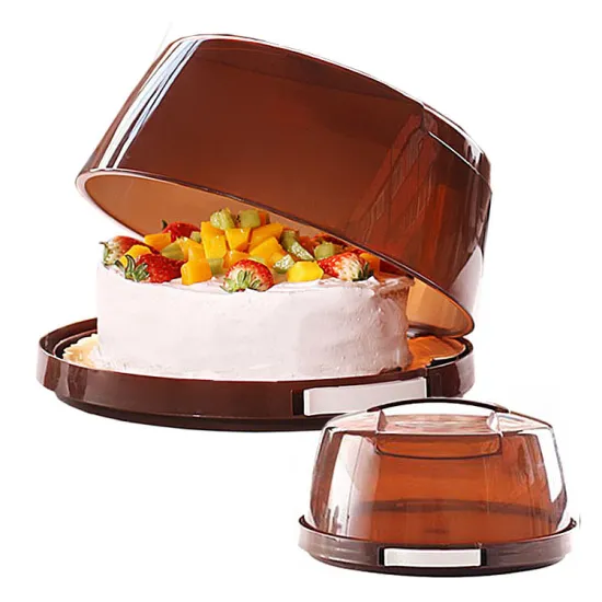 Hot Sale Reusable 8 Inch Round Plastic Cake Carrier with Handle