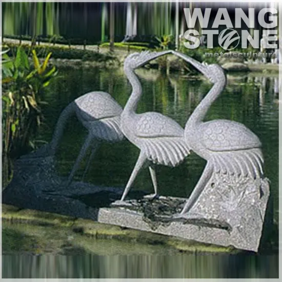 Crane Animal Stone Bird Sculpture