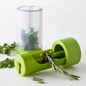 newest hot green plastic 2 in 1 herb mill with stainless steel blades
