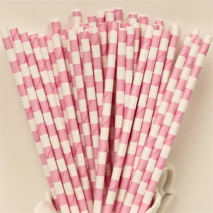 Decorative paper party straws