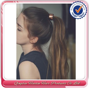 Manufacture Supply Fast Delivery Ponytail With 100% Remy Hair wavy human hair drawstring ponytail