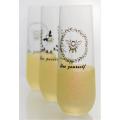 STEMLess Champagne Flutes Glitter Glass με σχεδιασμό μελισσών