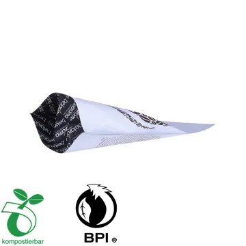 Square Bottom Compostable Plastic PLA Food Bag with Ziplock on Top