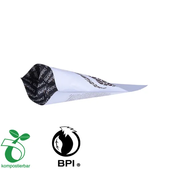 Square Bottom Compostable Plastic PLA Food Bag with Ziplock on Top