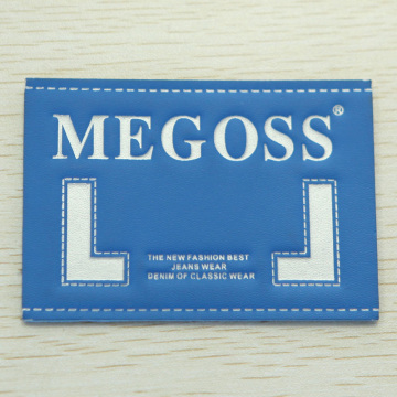 Blue Rea Leather with with Debossed Logo