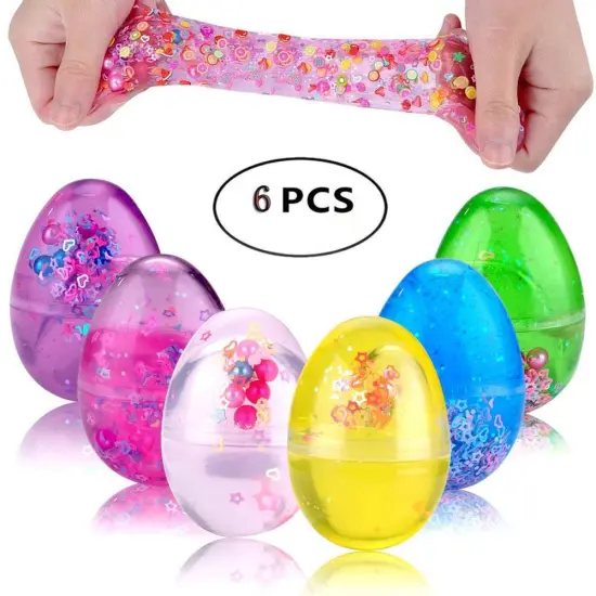 Soft Egg DIY Slime Kit: Clear, Colorful, Crystal, and Scented Slime for Kids - Perfect for Stress Relief