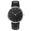 Montre analogique à quartz en cuir masculin minimaliste