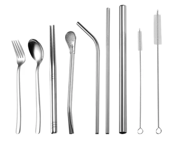 A set of Quality 304 Stainless Steel Straws