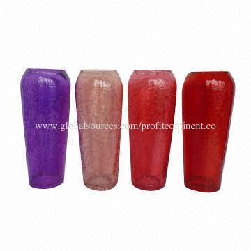 Sprayed Colors Crackle Glass Vases, Stable Quality, Handmade