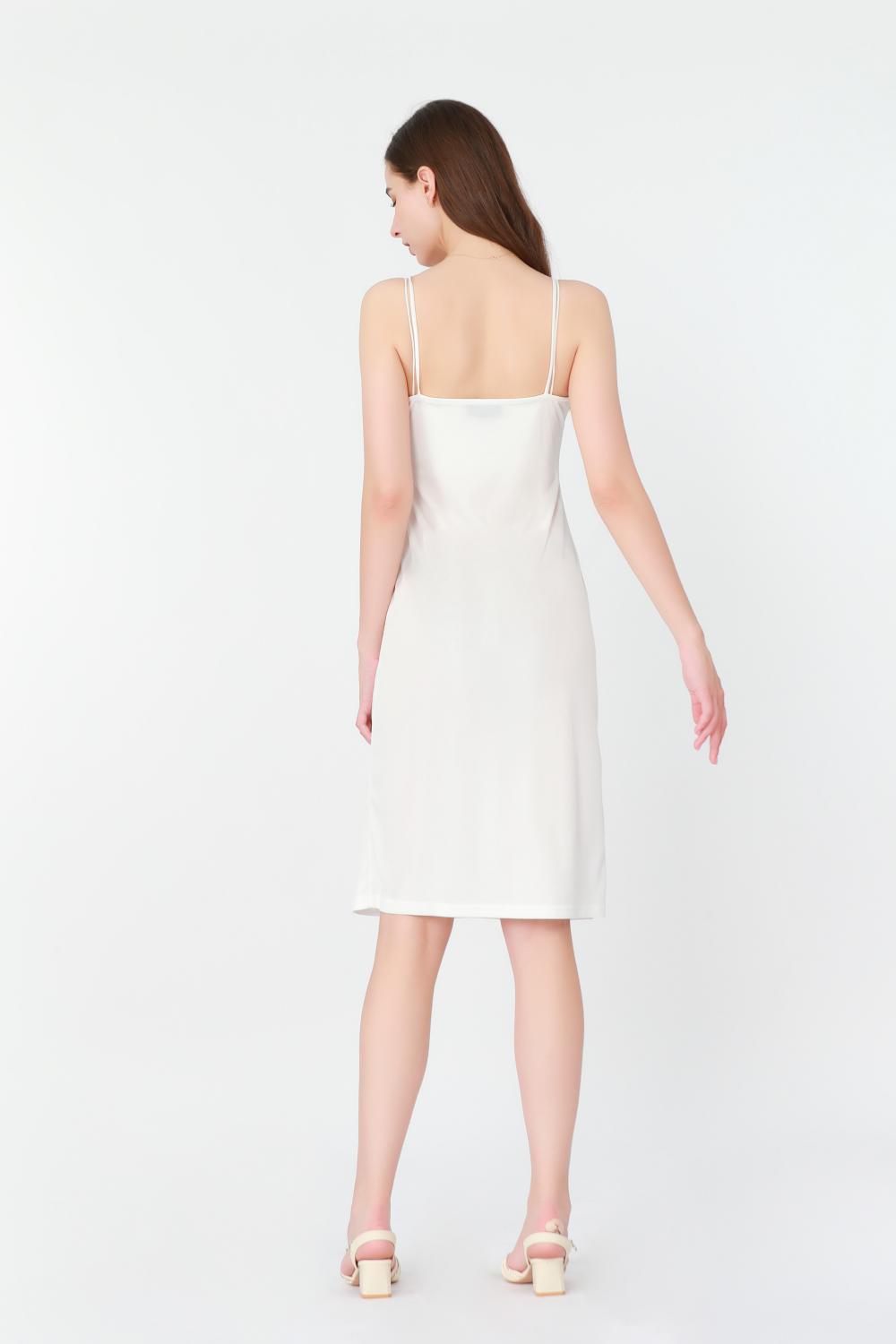 Dames witte slip jurk