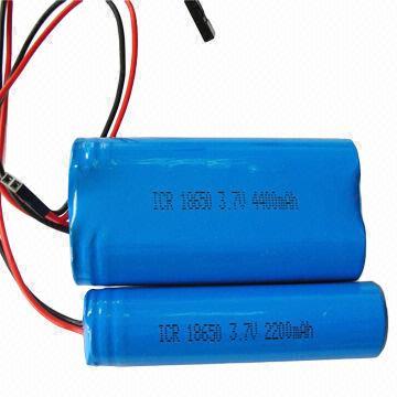3.7V Cylindrical Li-ion Battery, 18650-2P1S with 4,400mAh, 18 x 36 x 65mm Size and 91g Weight