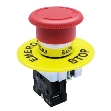 1 NC 22mm Red Mushroom Self-Locking Emergency Stop Push Button Switch AC 660V 10A