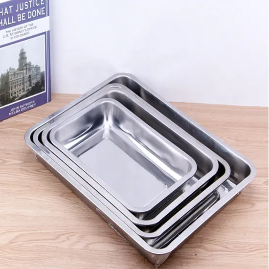 Multi-use Grill Hotel Square Stainless Steel Tray