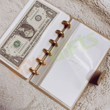Custom Cash Envelope System Budget Planner - A6 Discbound Nude Pebble Lichi Money Organizer