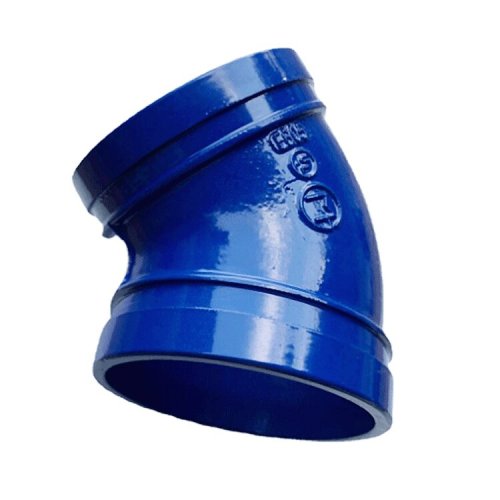 Codo de 45 ° ranurado azul para aplicaciones de transferencia de fluidos