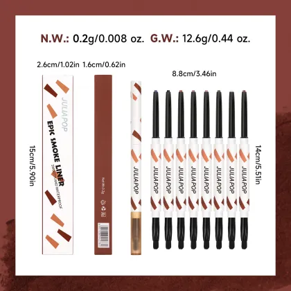 8-Color Black Brown Waterproof Smudge-Proof Gel Eyeliner