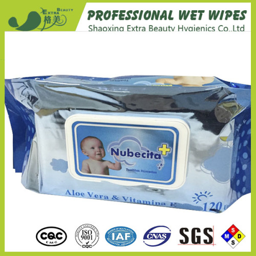 Toallitas húmedas para bebés con vitamina E aprobadas por ISO 80pcs