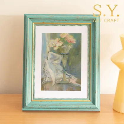 Retro Turquoise Wooden Picture Frame