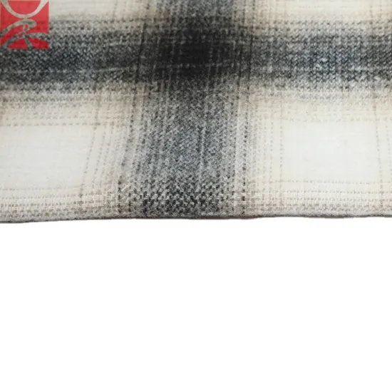 check tweed plaid wool woven fabric for overcoat