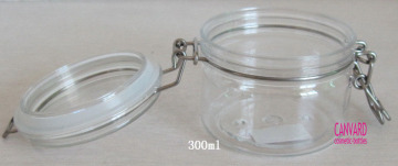 300g round clear airtight sugar jar