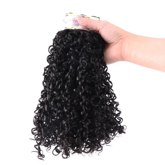 Remy Double Drawn Cuticled Aligned Wholesale Vendors Raw Virgin Extension Pixie Curly Bundles Human Hair