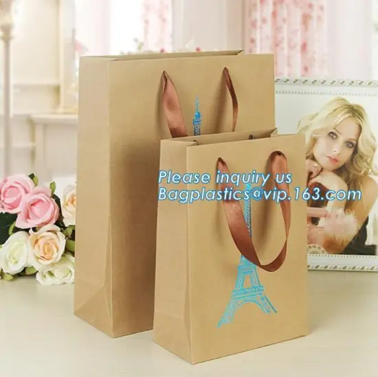 laser laminated paper shopping bag, fancy blue shiny paper gift bag, optical design, Santa Pattern Cotton Drawstring Christmas P