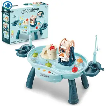 Interactive Battery-Powered Fishing Game with Plastic Toy Rods and Simulation Software