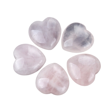 Rose Quartz 30MM Love Heart Gemstone for Home Decoration Handmade Craved