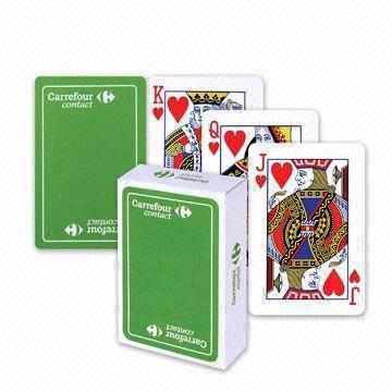 300gsm papel jugando a las cartas a todo color impreso, varios tamaños y diseños están disponibles