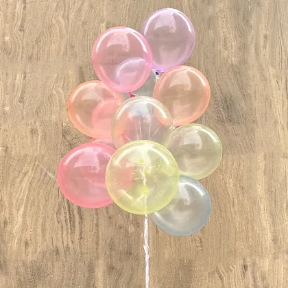Wholesale 10 Inch Colorful Crystal Bobo Stripe Bubble Balloons and Clear Bobo Balloons for Party Decoration