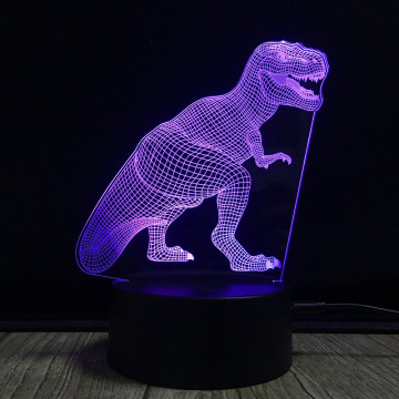 3D Dinosaur LED Illusion Lamp - Multicolor Changeable Home Decoration