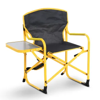Foldable Steel Kids' Camping Chair with Side Table