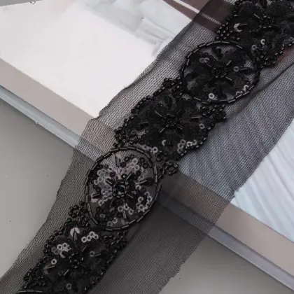 Baolichi 4.5cm DIY Beaded Clothing Lace Vintage Leaves Pearl Collar Hanfu Accessories