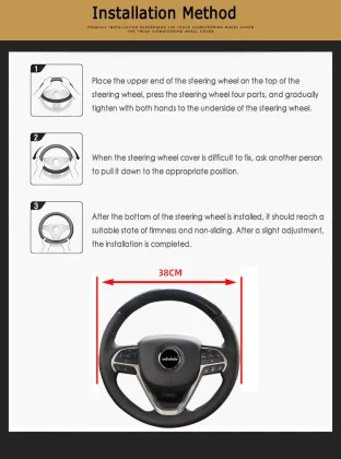 Car Steering Wheel Covers Reflective Faux Leather Elastic Truck Leather Design Auto Steering Wheel Protector Steering Covers