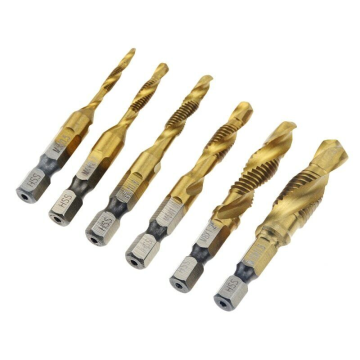 Punta per trapano a vite HSS a 6 pezzi: metrica M3, M4, M5, M6, M8, M10 TAP E FILO