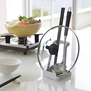 Metal Cooking Spoon Holder Rest - Double Standing Spoon Keeper