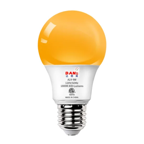 Circadian Healthy LED Bulb E26/E27 Base - ETL 5004879, 5W/7W/9W, No Blue Light, CRI90 Warm Amber Light