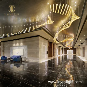 2022 creative art custom shopping mall decorative chandelier project large-scale custom high luxury chandelier