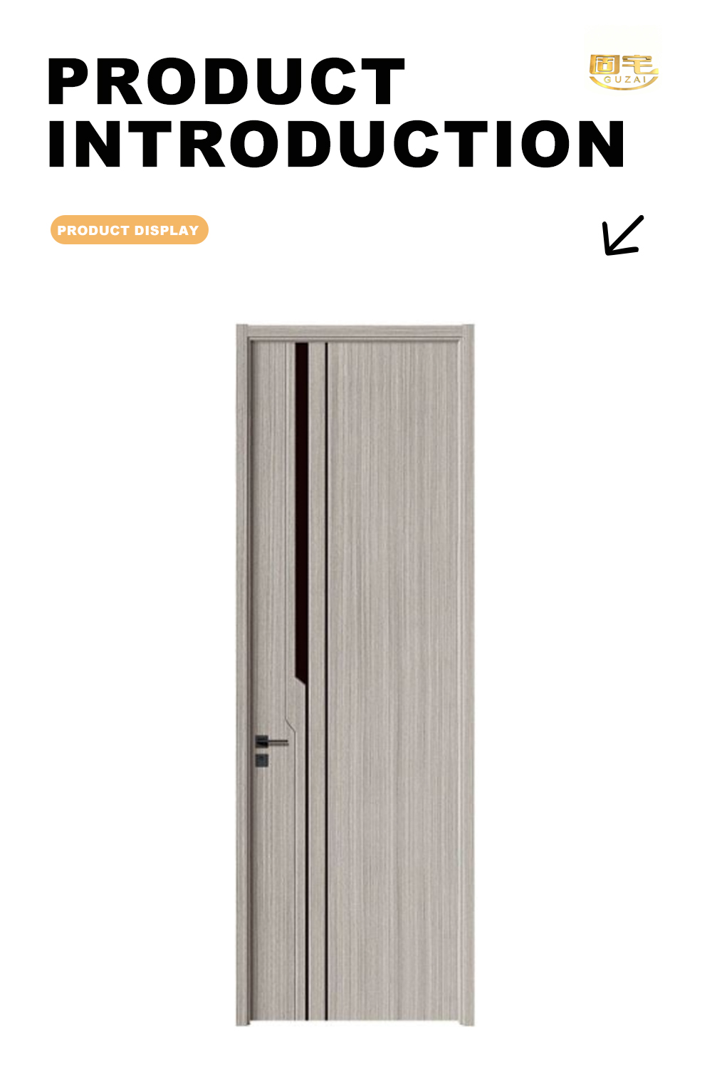 Straight Grain Wood Interior Door X