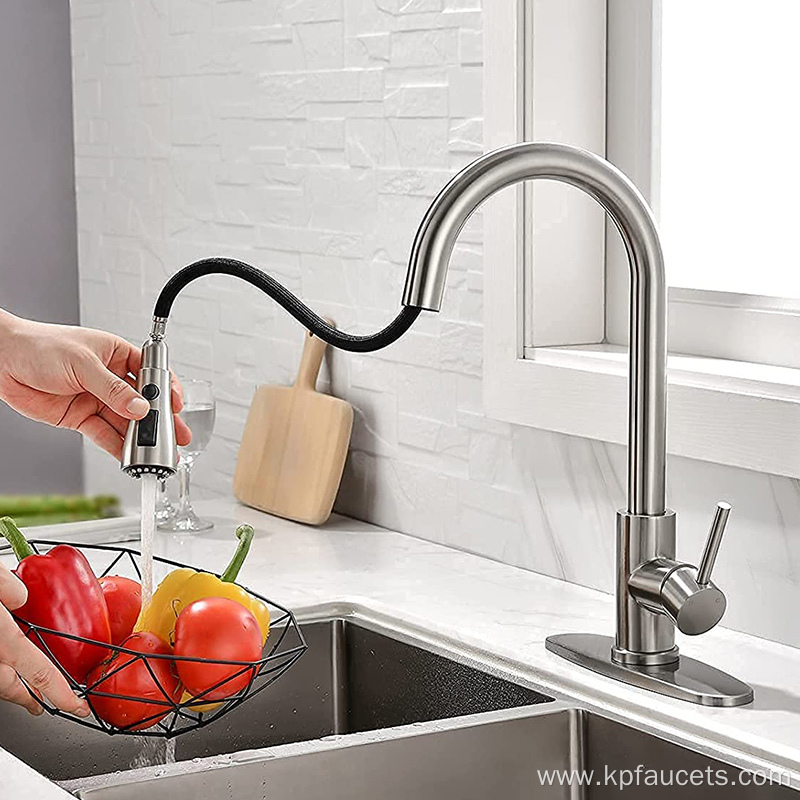 Brushed Nickel 304 Magnetic Smart Kitchen Faucet