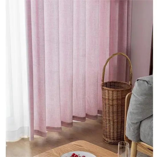 High-Quality Solid Color Flax Linen Window Curtains for Living Room