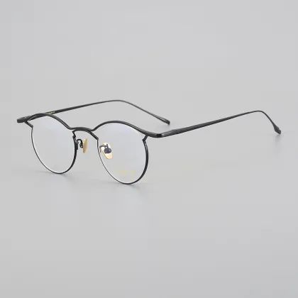 Polygonal Titanium Eyeglass Frame