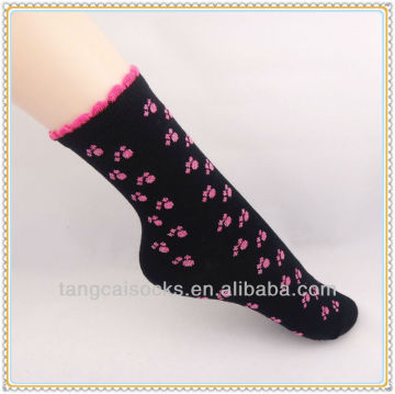 Black Jacquard Cozy Woman Sock Wholesale Custom