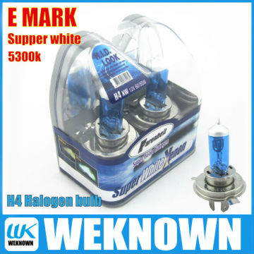 슈퍼 흰색 H4 할로겐 전구 12V 60/55W 5300K