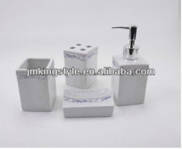 ceramic bathroom accessory- 4pcs,with different pattern decoration