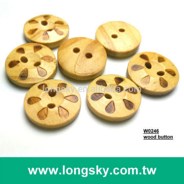 (#W0246) kids custom decorative logo engraved wooden craft buttons for children