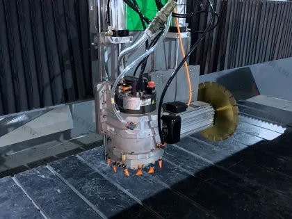 4 Axis Bridge Saw CNC Cutting Machine for Dekton Granite - 45 Degree Miter Cutter